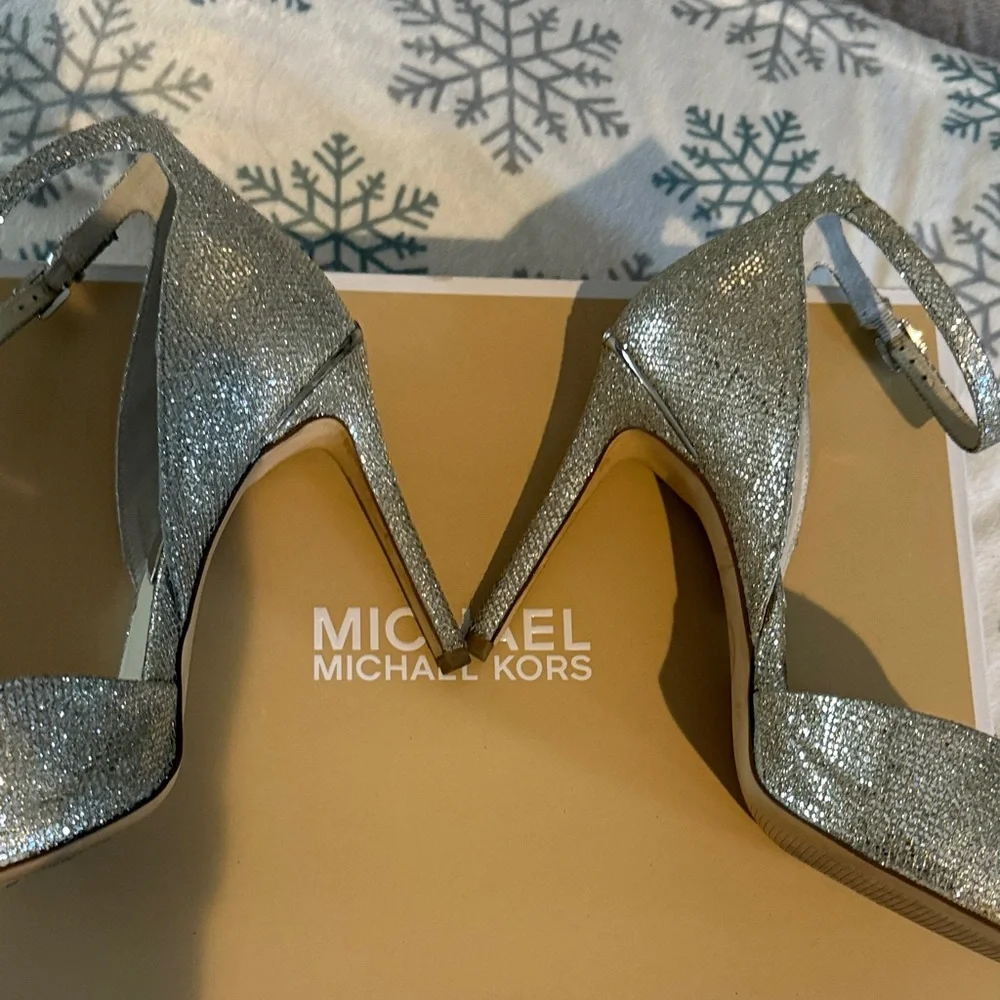 Michael Kors Sparkling Silver Heels - Picture 3 of 3